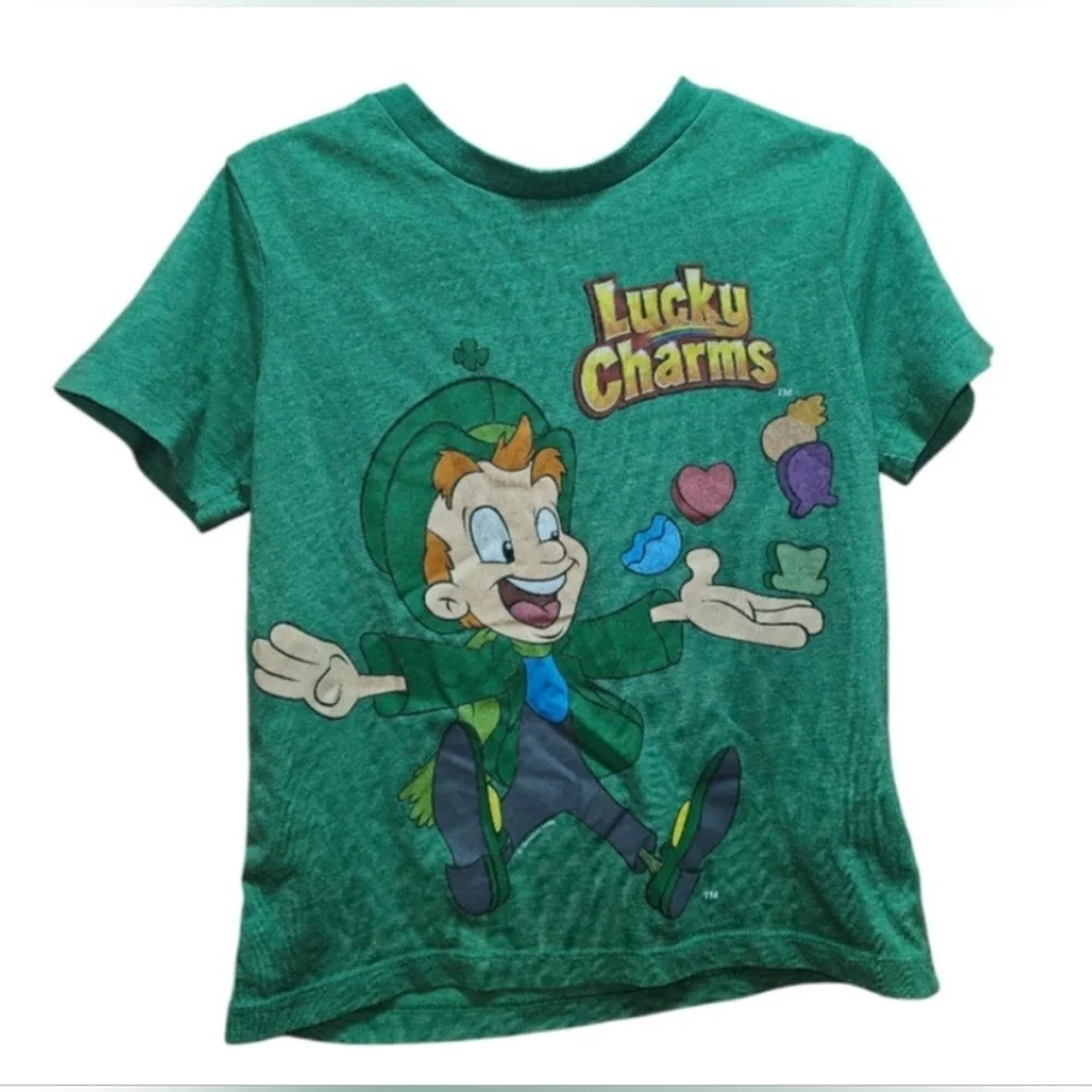 Boys Old Navy Lucky Charms T-shirt XS (5) Green Collectabilitees